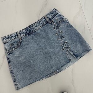 Zara Denim Lace-Up Skirt
